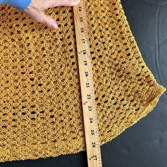 Anthropologie Angel of the North Womens Senoia Boho Sweater Mustard Crochet XS - Picture 13 of 14